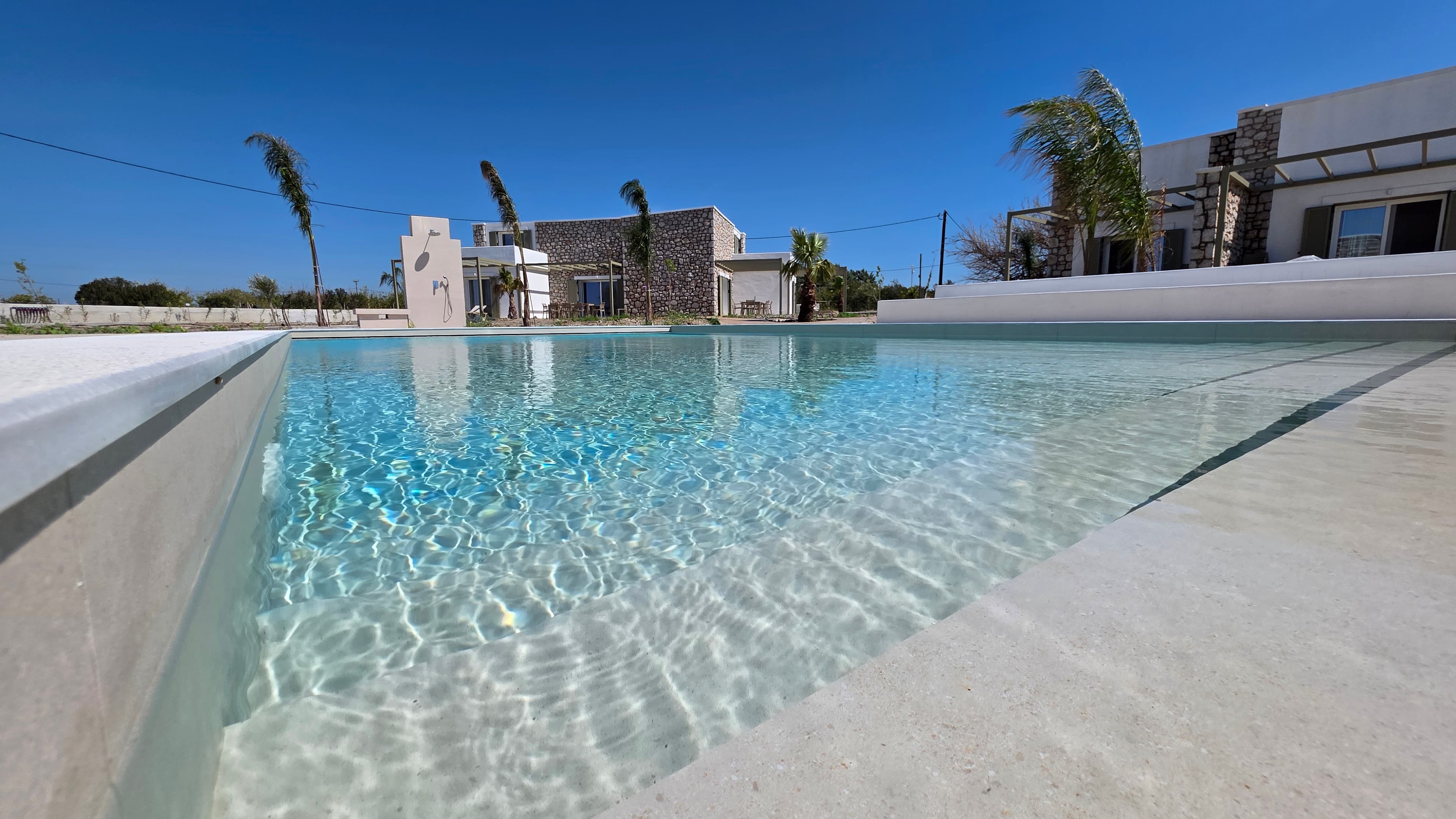 Crystal-clear pool water